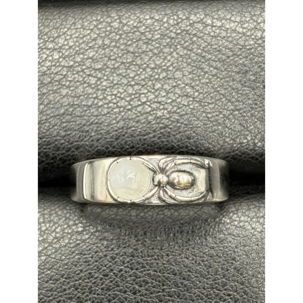 New Condition Sterling Silver Moonstone Spider Ring Size 10 H13
